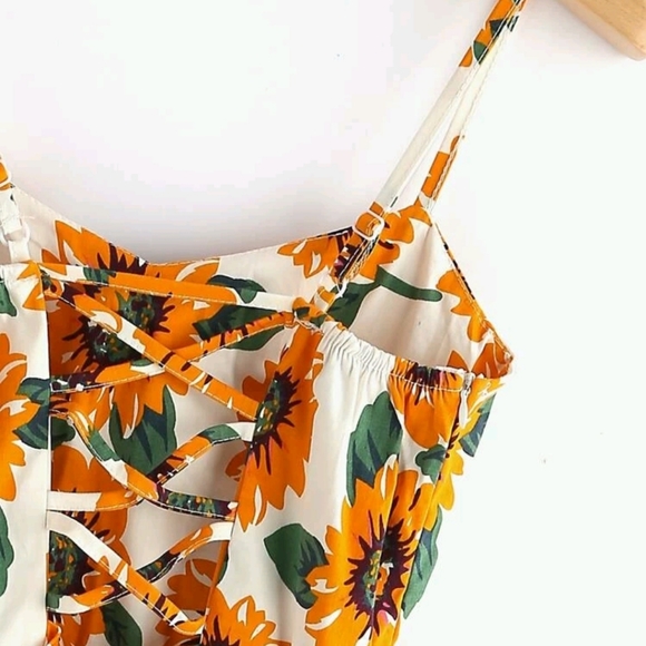 Sunflower Print Cami Mini Dress - Picture 4 of 6